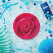 Romantisches Rot Pinke Rose v2 Pappteller (Party)