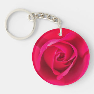 Romantisches Rot Pinke Rose v2 Schlüsselanhänger