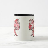 Romantisches Rot-Rosa-Patchwork-Band-Schleifen-Zei Tasse (Zentrum)