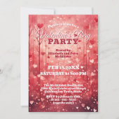 Romantisches Rot-Rot-Rosa-Herz-Valentinstag-Party Einladung (Vorderseite)