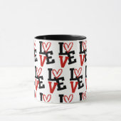 Romantisches Rot-Schwarz-Muster-Liebe-Design Tasse (Zentrum)