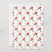 Romantisches Rot-und Creme-Blume-Brautparty Einladung (Rückseite)