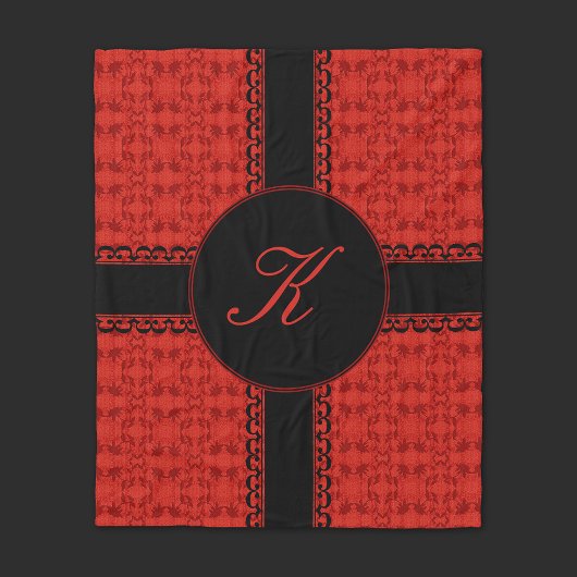 Romantisches Rot und Schwarz personalisieren Fleecedecke