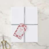 Romantisches Rot Vintage Landschaft Geschenkanhänger (Mit Garn)