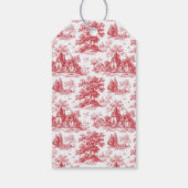 Romantisches Rot Vintage Landschaft Geschenkanhänger (Rückseite)