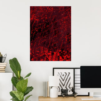 Romantisches rotes abstraktes Wandkunstplakat Poster
