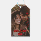 Romantisches rotes benutzerdefiniertes Foto mit Na Geschenkanhänger (Vorderseite)