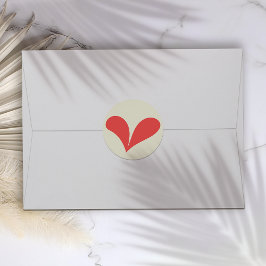 Romantisches Rotes Blumenherz Runder Aufkleber