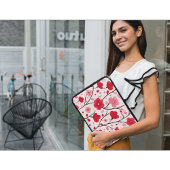 Romantisches rotes Blumenmuster Laptopschutzhülle