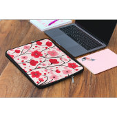 Romantisches rotes Blumenmuster Laptopschutzhülle