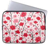 Romantisches rotes Blumenmuster Laptopschutzhülle (Vorderseite)