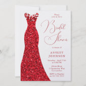 Romantisches Rotes Brautparty Einladung (Vorderseite)