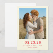 Romantisches rotes Erdfoto Save The Date (Vorne/Hinten)