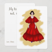 Romantisches Rotes Got mit weichgelbem Stil Einladung (Vorne/Hinten)