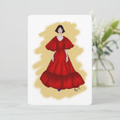 Romantisches Rotes Got mit weichgelbem Stil Einladung (Stehend Vorderseite)