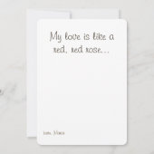 Romantisches Rotes Got mit weichgelbem Stil Einladung (Rückseite)