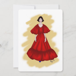 Romantisches Rotes Got mit weichgelbem Stil Einladung