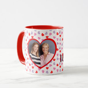Romantisches Rotes Herz Custom Foto Muttertagskaff Tasse