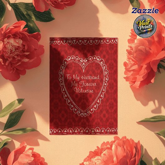 Romantisches rotes Herz Ehemann Valentinstag Karte