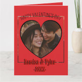 Romantisches Rotes Herz-Foto mit gefaltetem benutz Karte (Vorderseite)
