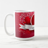 Romantisches rotes Herz "Glücklicher Valentinstag" Kaffeetasse (Links)