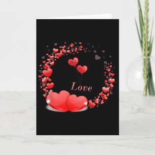 Romantisches rotes Herz Lloon Liebesdesign für Val Karte