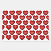 Romantisches Rotes Herz mit Name Valentinstag Geschenkpapier Set (Vorderseite 3)