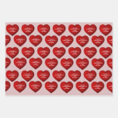 Romantisches Rotes Herz mit Name Valentinstag Geschenkpapier Set (Vorderseite 2)
