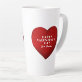 Romantisches Rotes Herz mit Name Valentinstag Milchtasse (Rechte Ecke)