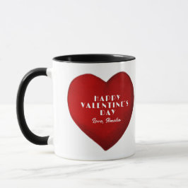 Romantisches Rotes Herz mit Name Valentinstag Tasse