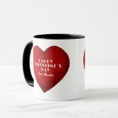 Romantisches Rotes Herz mit Name Valentinstag Tasse (Vorderseite Links)
