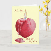 Romantisches Rotes Herz mit originaler Liebe Karte (Gelbe Blume)