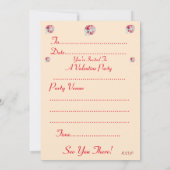 Romantisches rotes Herz mit weißem Bogen-Valentin- Einladung (Rückseite)