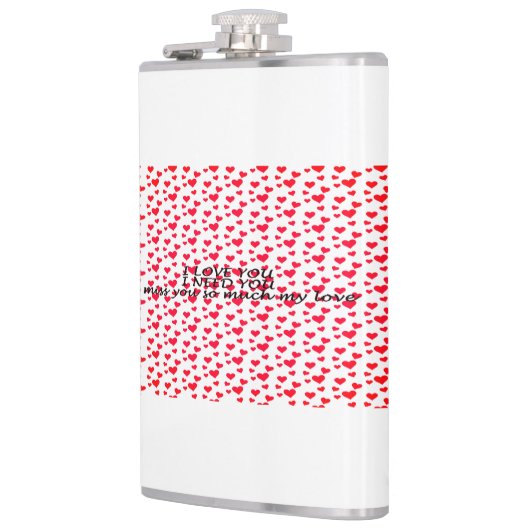 Romantisches rotes Herz-Muster Flachmann (Links)