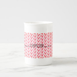 Romantisches rotes Herz-Muster Porzellantasse