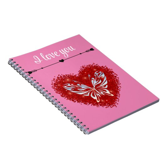 Romantisches rotes Herz Notizblock (Rechte Seite)