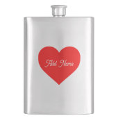 Romantisches Rotes Herz Personalisiert Flachmann (Vorderseite)