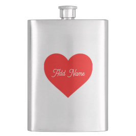 Romantisches Rotes Herz Personalisiert Flachmann