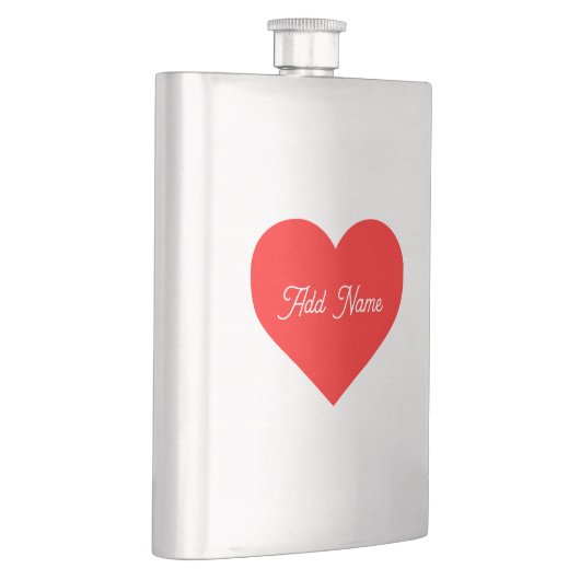 Romantisches Rotes Herz Personalisiert Flachmann (Rechts)