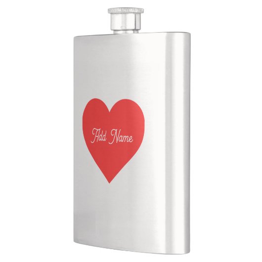 Romantisches Rotes Herz Personalisiert Flachmann (Links)