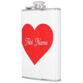 Romantisches Rotes Herz Personalisiert Flachmann (Links)