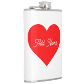 Romantisches Rotes Herz Personalisiert Flachmann (Rechts)