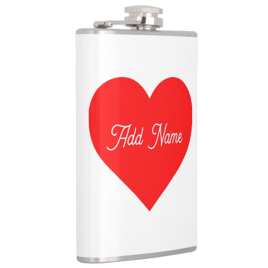 Romantisches Rotes Herz Personalisiert Flachmann (Rechts)