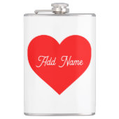 Romantisches Rotes Herz Personalisiert Flachmann (Vorderseite)