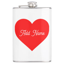 Romantisches Rotes Herz Personalisiert Flachmann