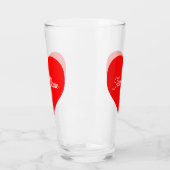 Romantisches Rotes Herz Personalisiert Glas (Links)