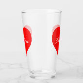 Romantisches Rotes Herz Personalisiert Glas (Rechts)