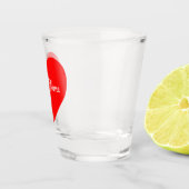 Romantisches Rotes Herz Personalisiert Schnapsglas (Rechts)