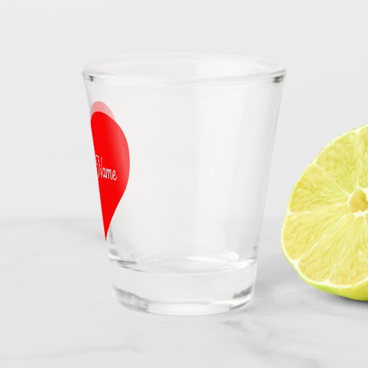 Romantisches Rotes Herz Personalisiert Schnapsglas (Rechts)