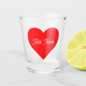 Romantisches Rotes Herz Personalisiert Schnapsglas (Vorderseite)